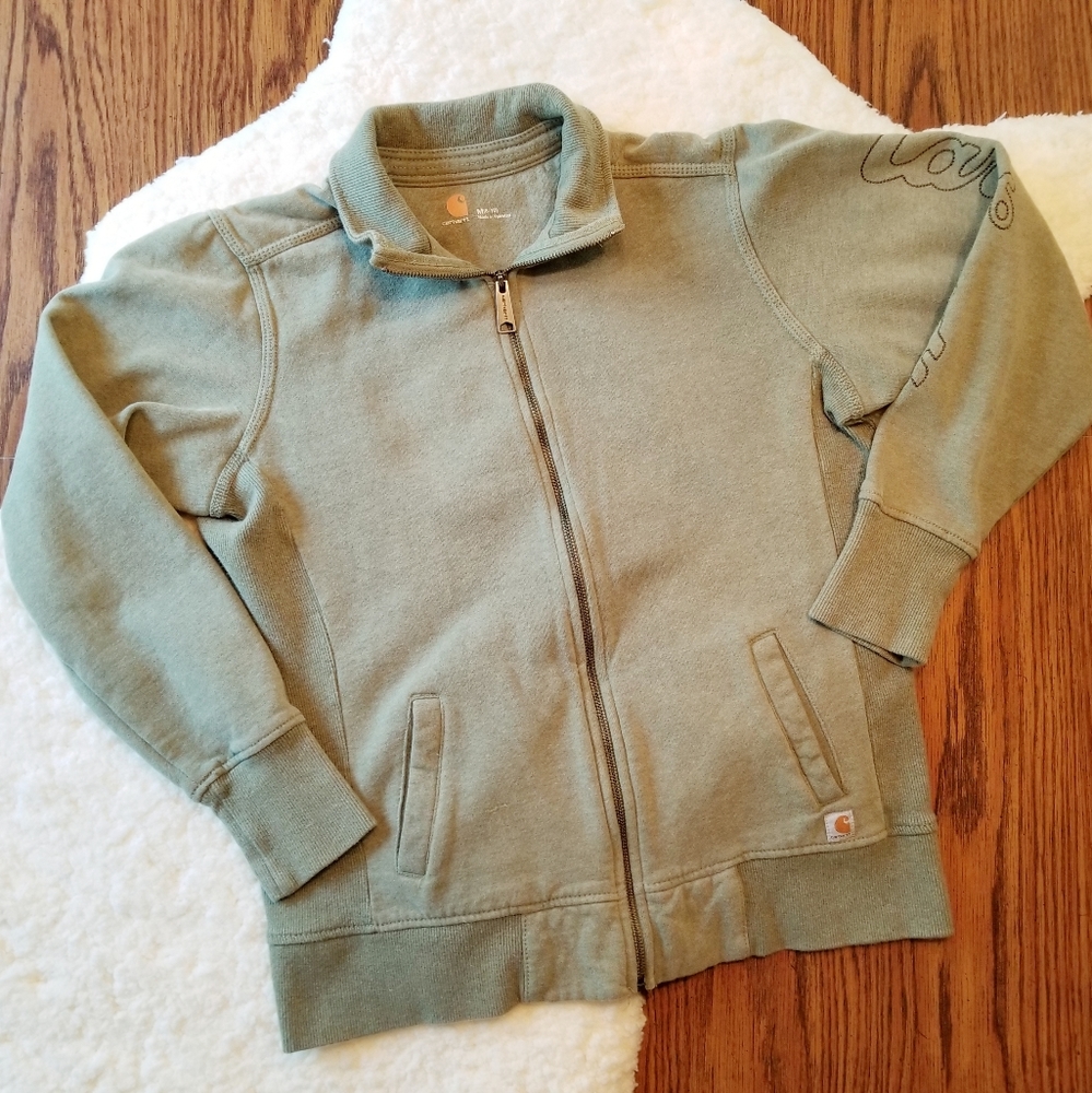 Carhartt Olive Green Zip Front Hoodie